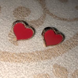 Red & Gold Heart Studs